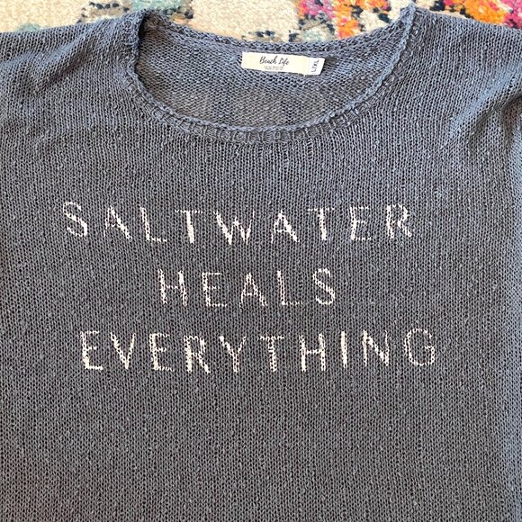 Saltwater Heals Everything Lightweight Sweater-L/XL - Picture 2 of 6